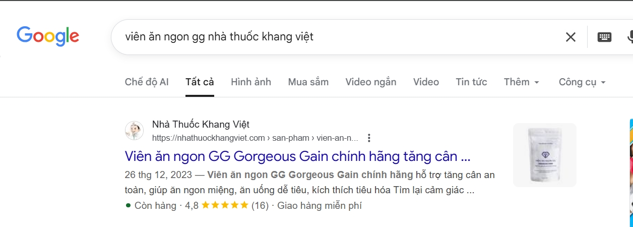 Kết quả tìm kiếm