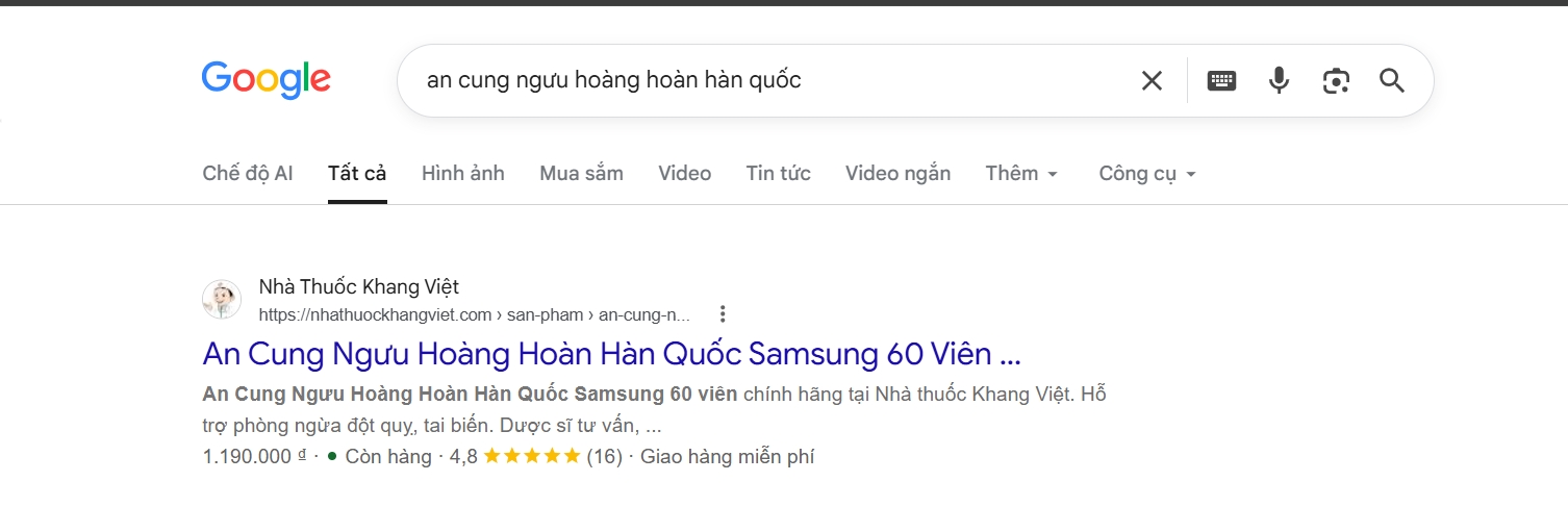 Kết quả tìm kiếm